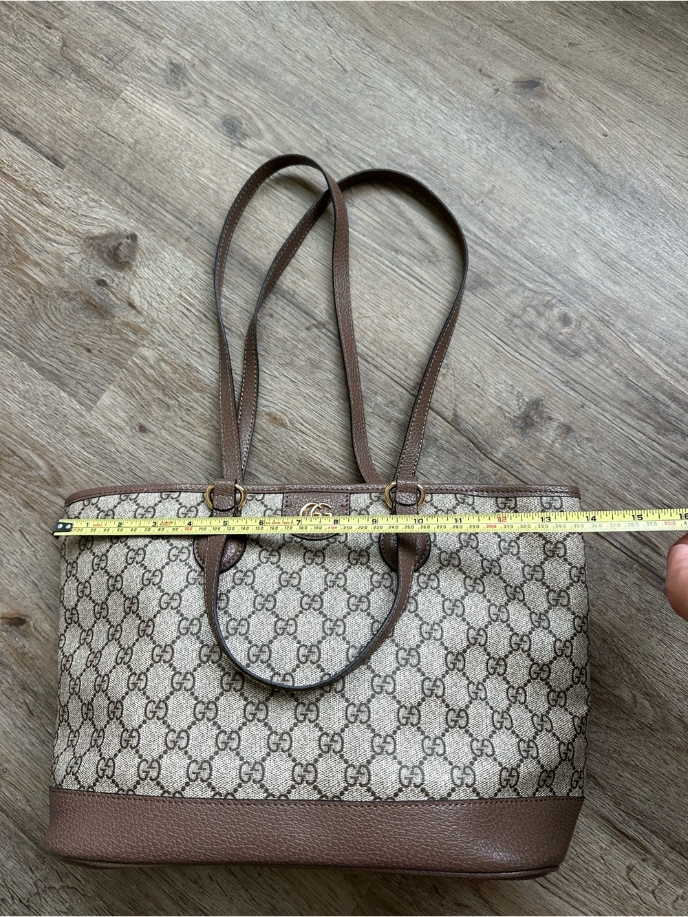 Gucci Beige and Brown GG Canvas Double-Handle Tote - Picture 3 of 10